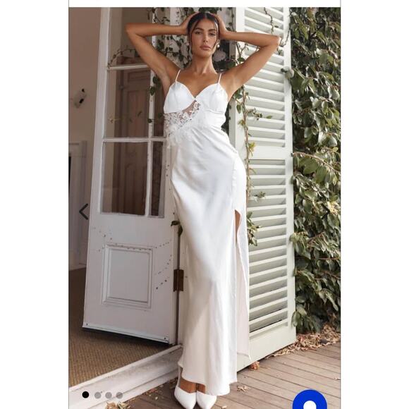 Sz M - NEW Saints & Secrets Satin Dress - Picture 4 of 9